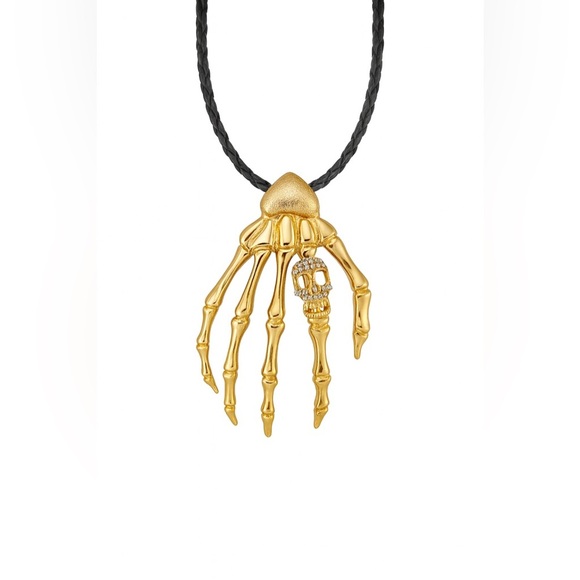 Zara Jewelry - Trendy Gold Tone Skeleton Hand Necklace 💛